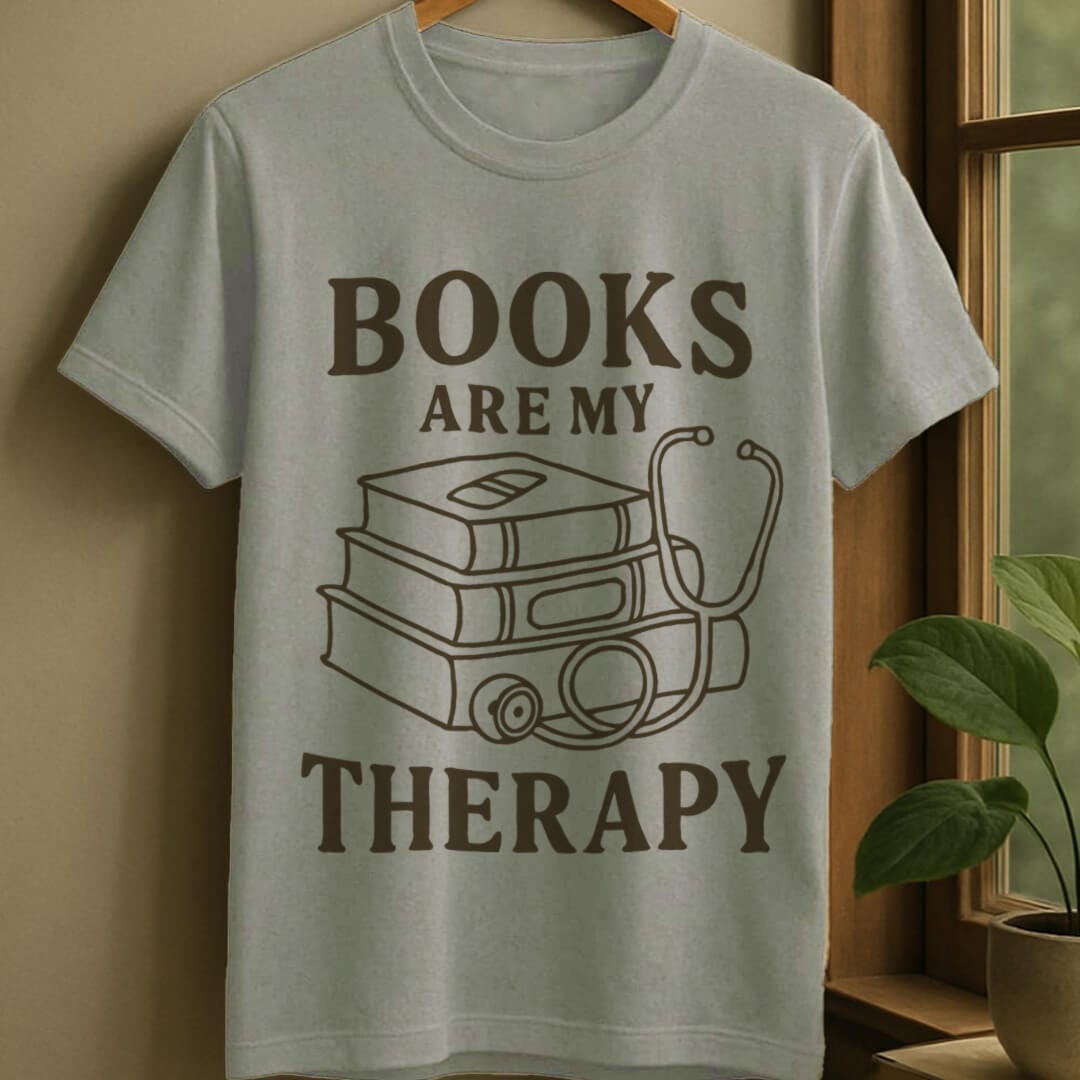 Sport Grey / S Books are my therapy t-shirt