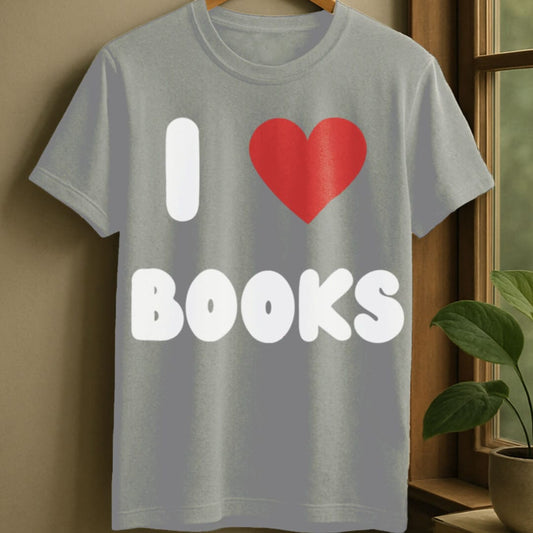 Sport Grey / S I love books t-shirt