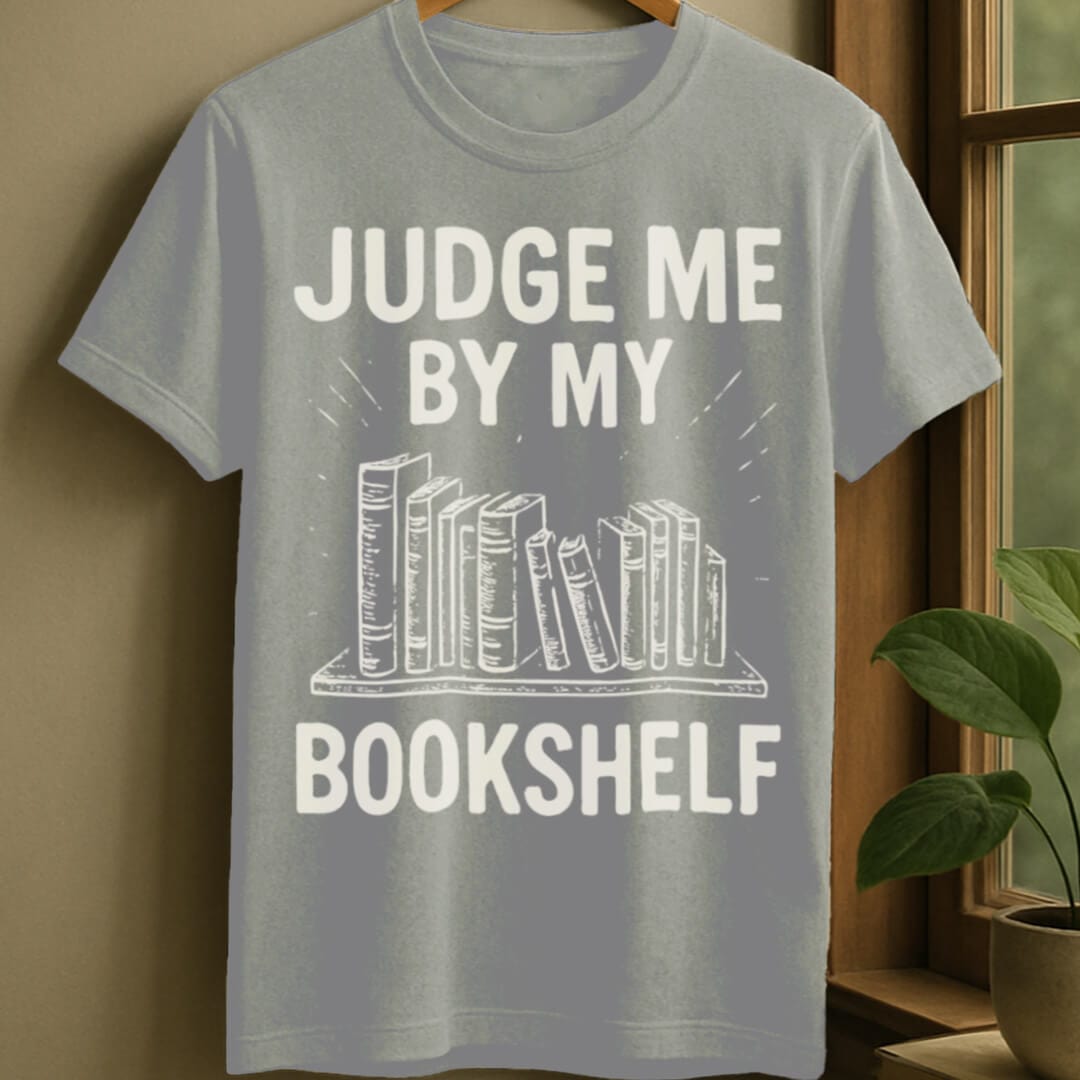 Sport Grey / S Judge me by my bookshelf t-shirt