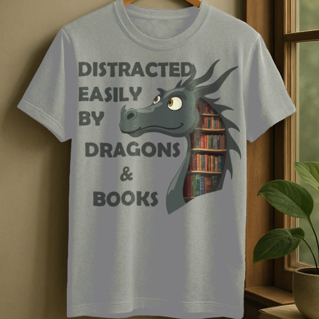 Sport Grey / S Whimsical dragon t-shirt