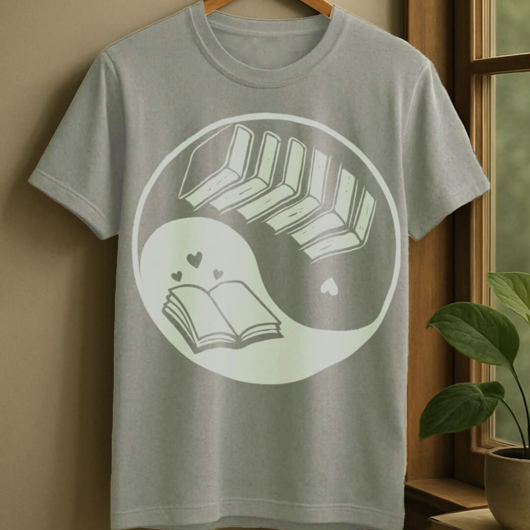 Sport Grey / S Yin and yang books t-shirt