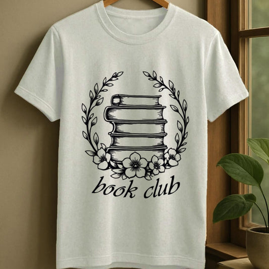 White / S Book club t-shirt