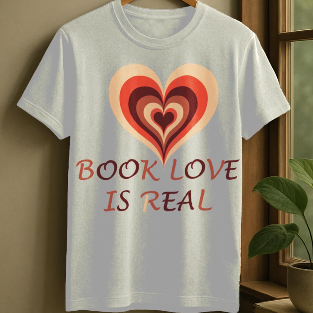 White / S Book love is real t-shirt