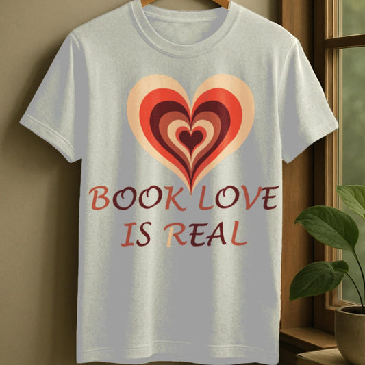 White / S Book love is real t-shirt