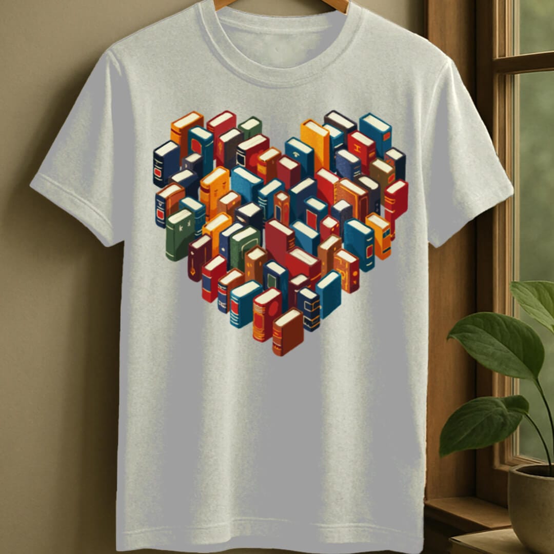 White / S Book love t-shirt