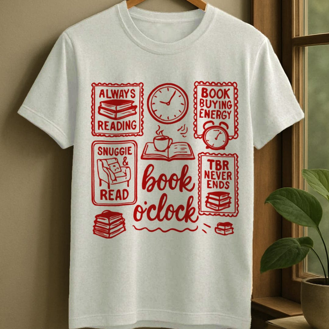 White / S Book o'clock t-shirt