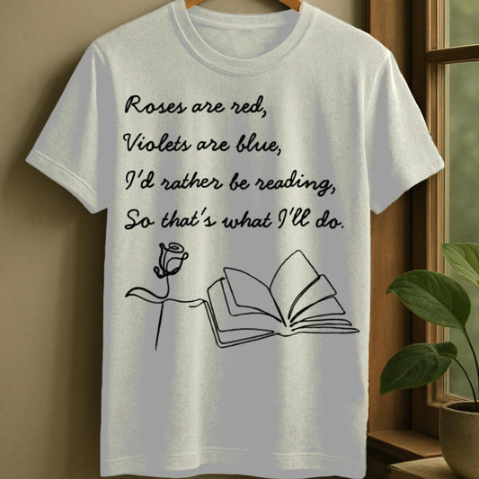 White / S Book poem t-shirt