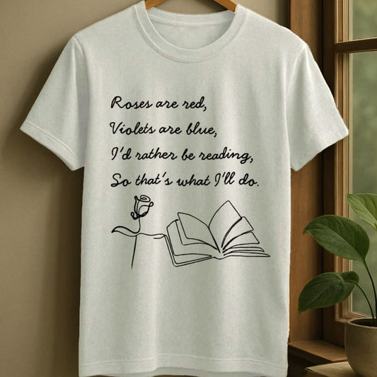 White / S Book poem t-shirt