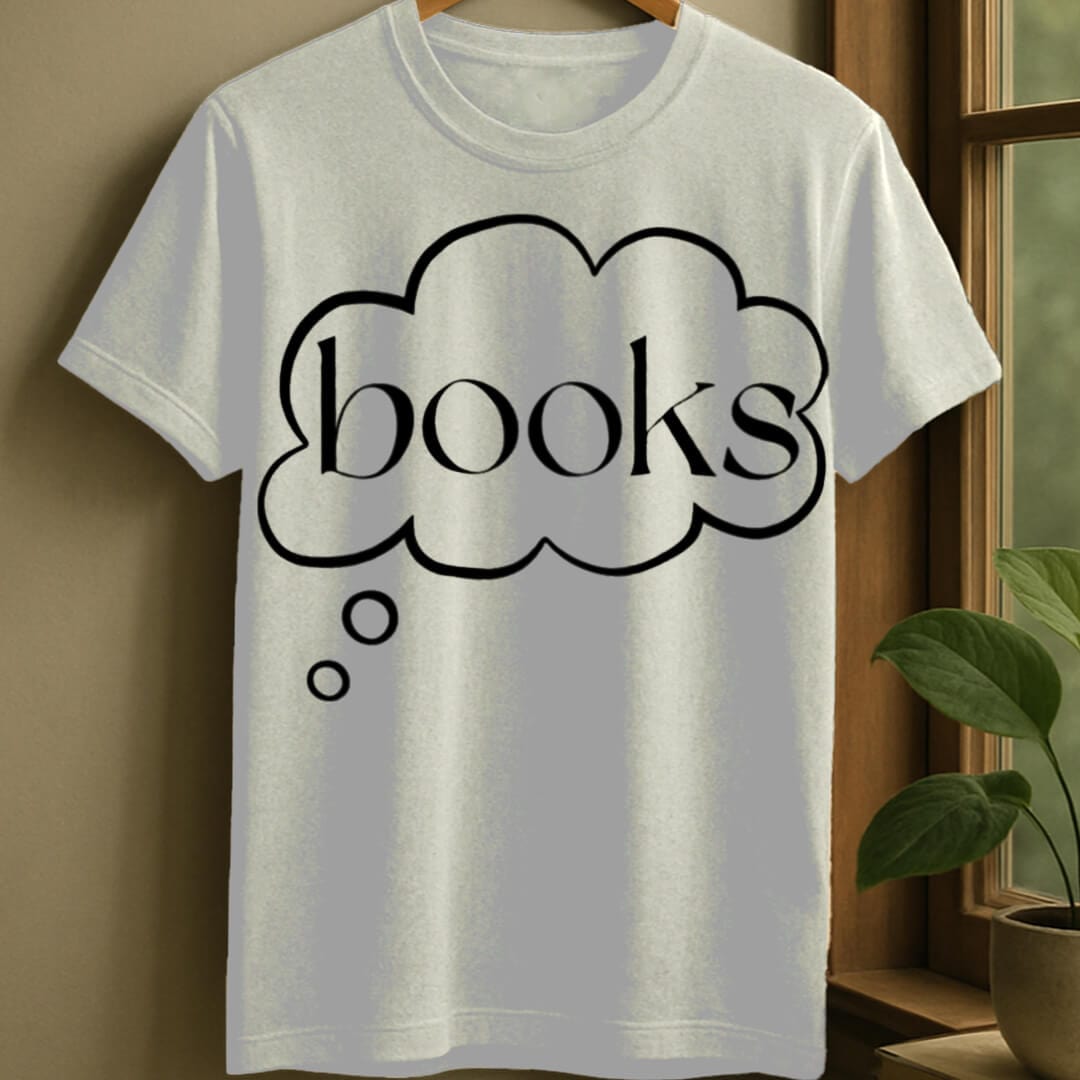 White / S Book thought t-shirt