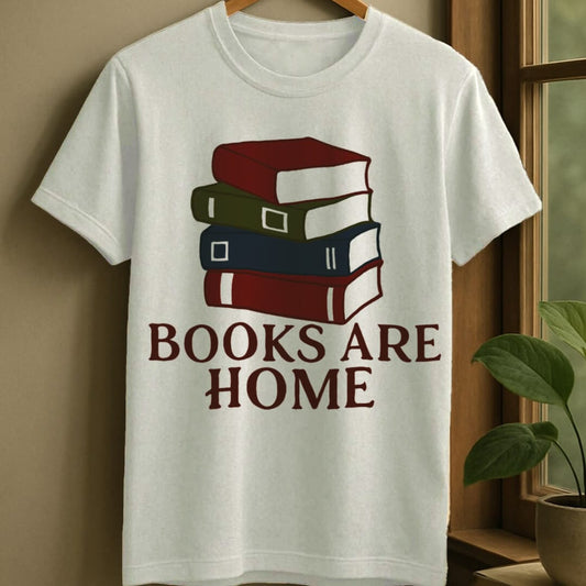White / S Books are home t-shirt