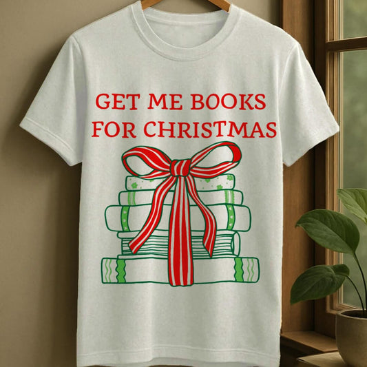 White / S Books for christmas t-shirt
