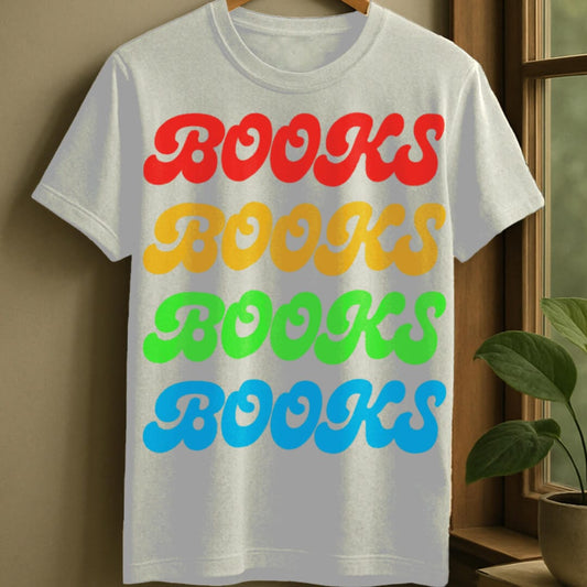 White / S Books repeated t-shirt