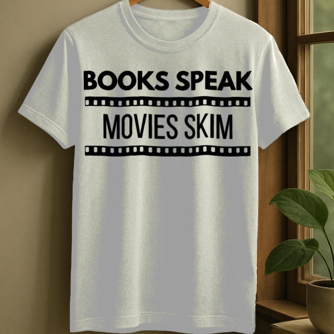 White / S Books speak t-shirt