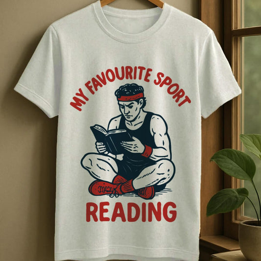 White / S Favourite sport is reading t-shirt