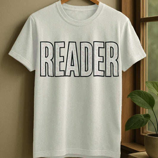 White / S Floral reader t-shirt