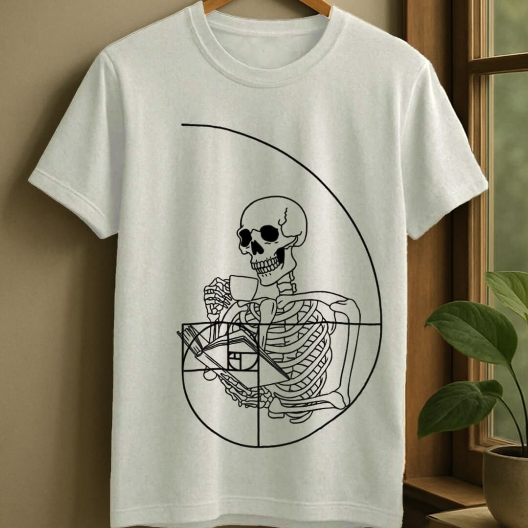 White / S Golden reading ratio t-shirt