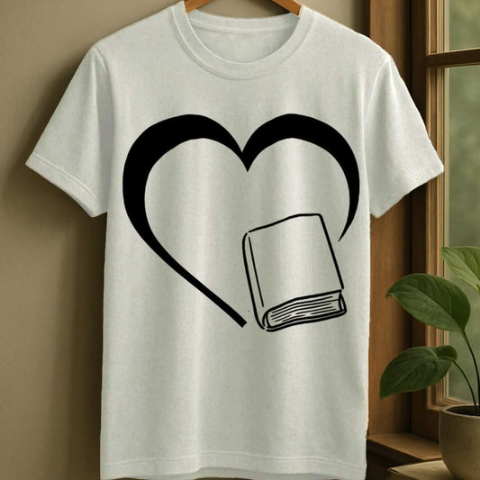 White / S Love books t-shirt