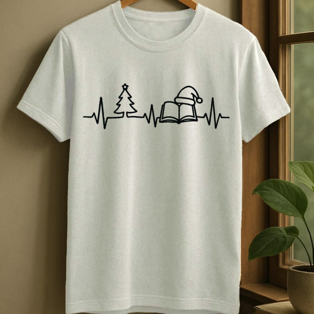 White / S Merry bookish heartbeat t-shirt