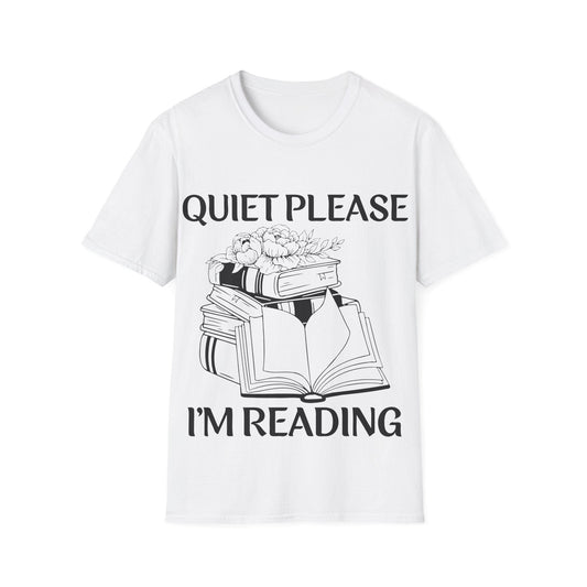 White / S Quiet please t-shirt