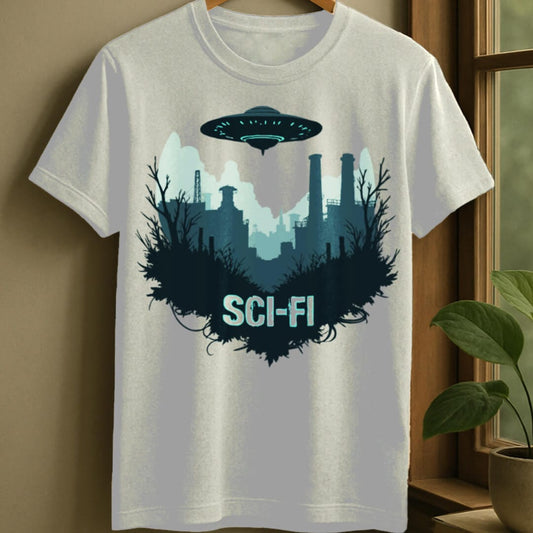 White / S Sci-fi t-shirt