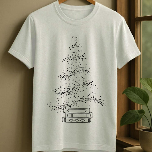White / S Sparkling book tree t-shirt