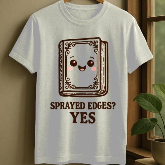 White / S Sprayed edge book t-shirt